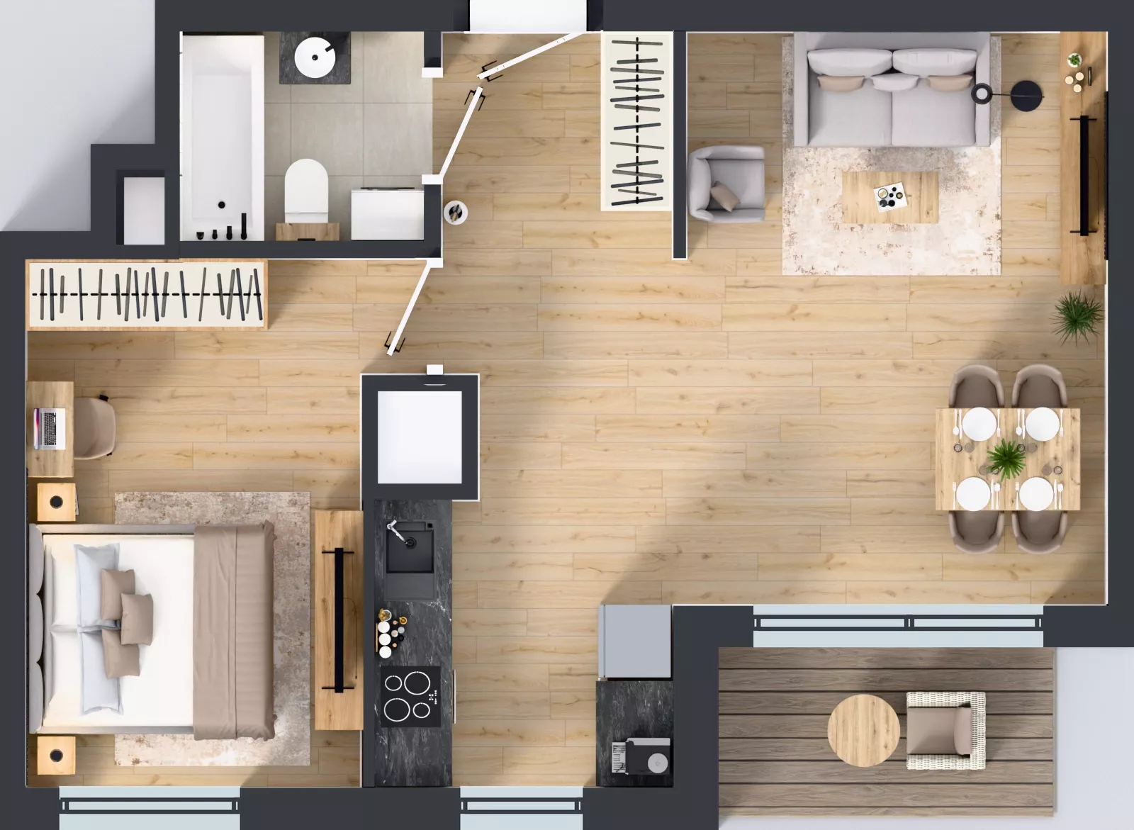 2 pokoje, mieszkanie 46,21 m², piętro 17, oferta nr A1/138, Zaspa Wysoko, Gdańsk, Zaspa, Zaspa-Młyniec, aleja Jana Pawła II
