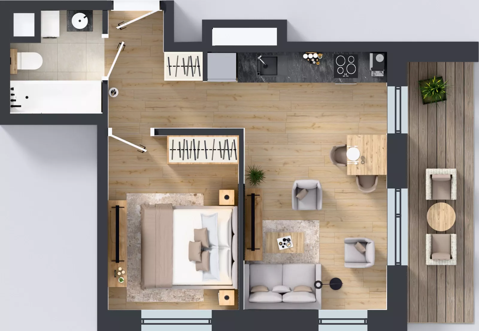 2 pokoje, mieszkanie 35,56 m², piętro 3, oferta nr A2/168, Zaspa Wysoko, Gdańsk, Zaspa, Zaspa-Młyniec, aleja Jana Pawła II