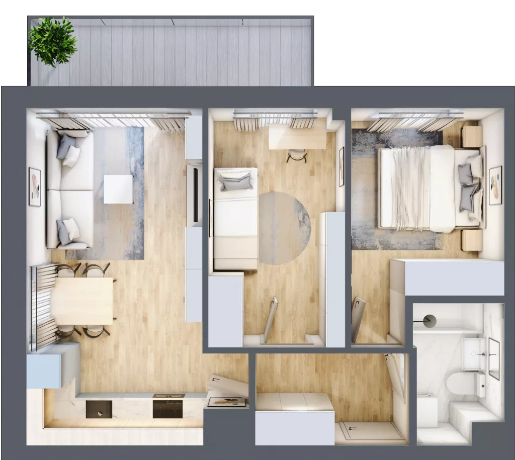 3 pokoje, mieszkanie 47,86 m², piętro 3, oferta nr 2/84, Osiedle Prystora, Warszawa, Ursus, Skorosze, ul. Prystora