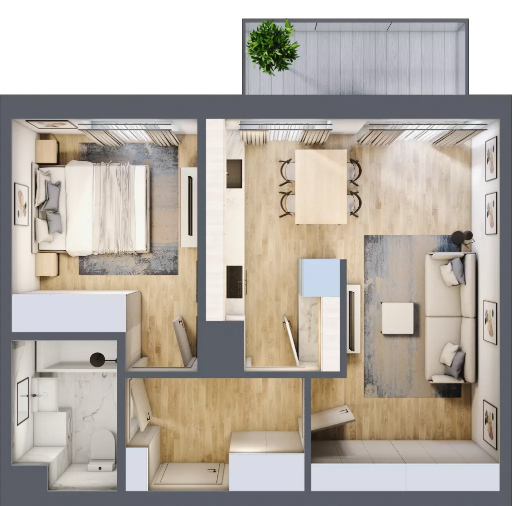 2 pokoje, mieszkanie 44,06 m², piętro 4, oferta nr 2/91, Osiedle Prystora, Warszawa, Ursus, Skorosze, ul. Prystora