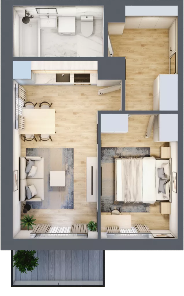2 pokoje, mieszkanie 40,35 m², piętro 2, oferta nr 3/109, Osiedle Prystora, Warszawa, Ursus, Skorosze, ul. Prystora