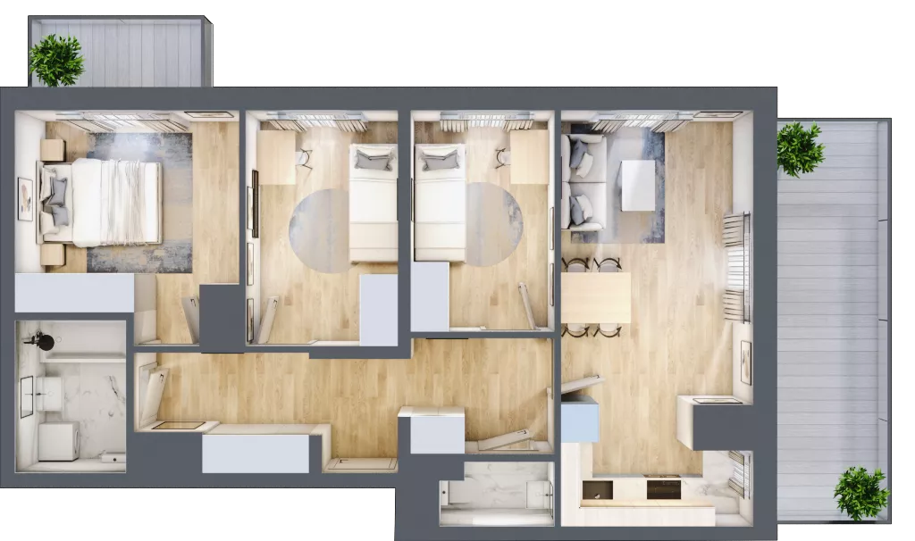 4 pokoje, mieszkanie 65,62 m², piętro 7, oferta nr 19/78, Przy Unii, Poznań, Żegrze, ul. Wagrowska 19 i 19A