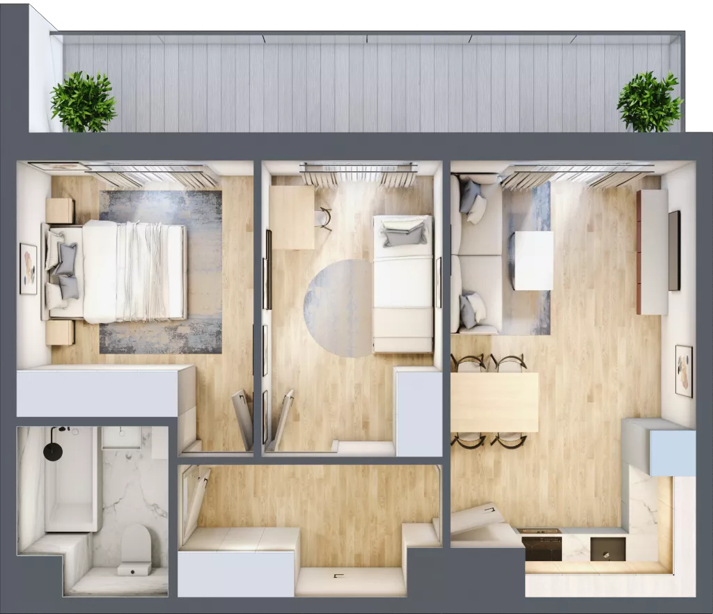 3 pokoje, mieszkanie 48,44 m², piętro 8, oferta nr 19/85, Przy Unii, Poznań, Żegrze, ul. Wagrowska 19 i 19A