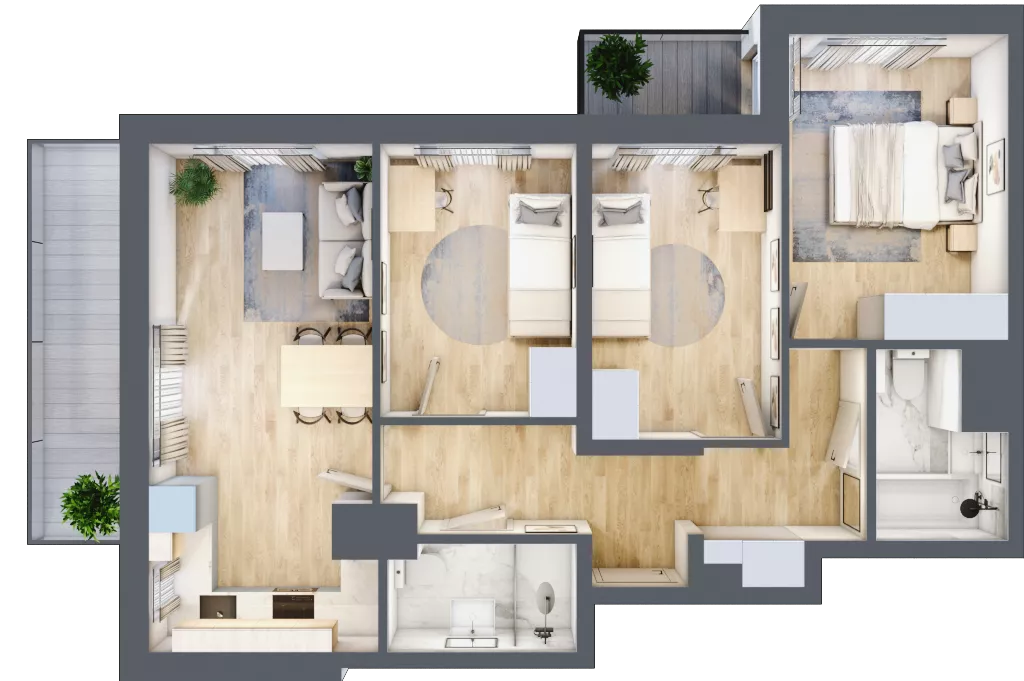 4 pokoje, mieszkanie 66,23 m², piętro 6, oferta nr 19A/71, Przy Unii, Poznań, Żegrze, ul. Wagrowska 19 i 19A