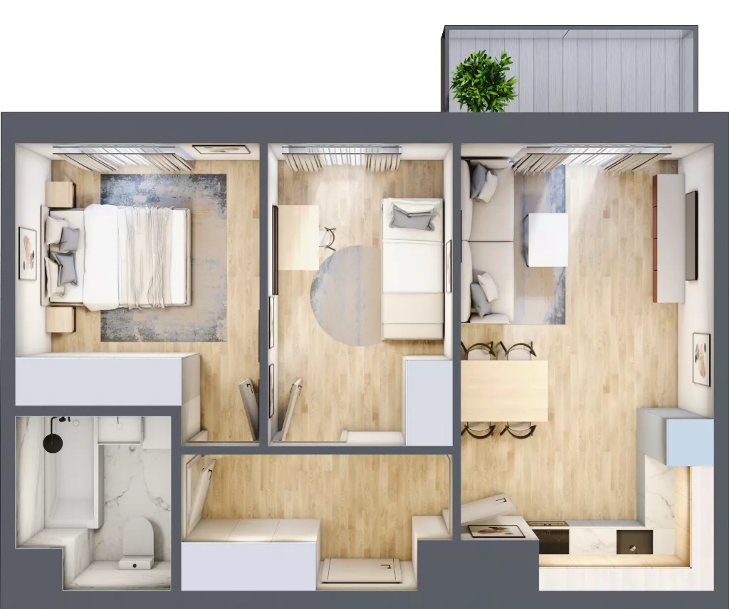 3 pokoje, mieszkanie 48,60 m², piętro 8, oferta nr 19A/86, Przy Unii, Poznań, Żegrze, ul. Wagrowska 19 i 19A