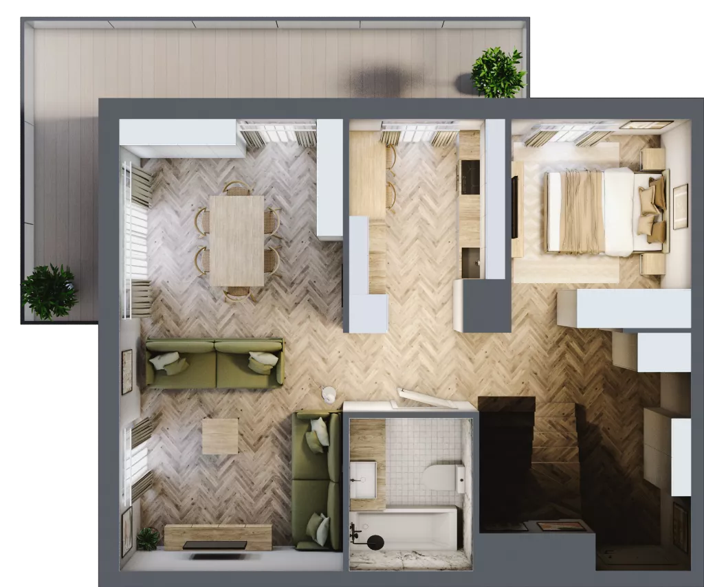 2 pokoje, mieszkanie 93,30 m², piętro 2, oferta nr C/14, Aalto, Gdańsk, Wrzeszcz, ul. Ogrodowa