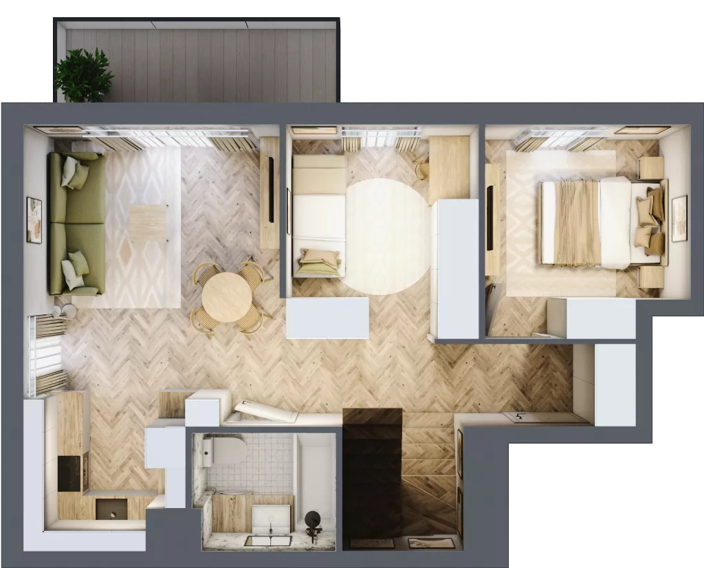 3 pokoje, mieszkanie 75,94 m², piętro 2, oferta nr C/15, Aalto, Gdańsk, Wrzeszcz, ul. Ogrodowa