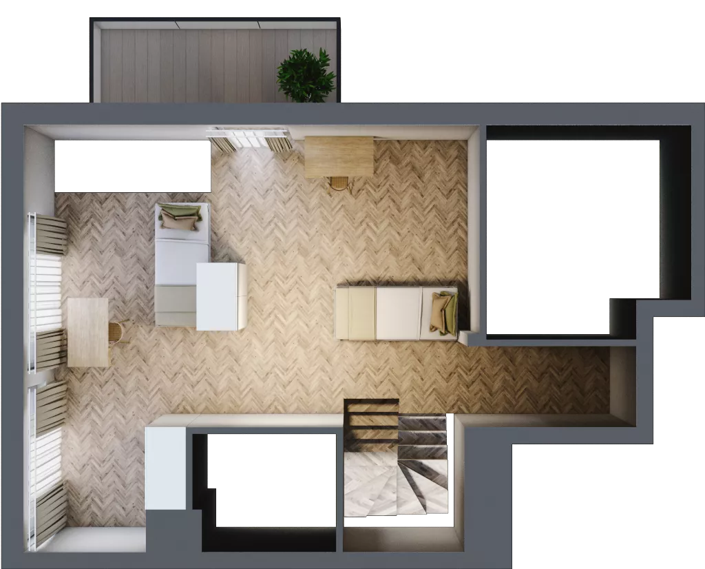 3 pokoje, mieszkanie 75,94 m², piętro 2, oferta nr C/15, Aalto, Gdańsk, Wrzeszcz, ul. Ogrodowa