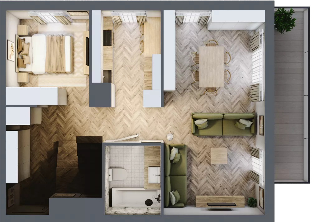 2 pokoje, mieszkanie 93,30 m², piętro 2, oferta nr C/12, Aalto, Gdańsk, Wrzeszcz, ul. Ogrodowa