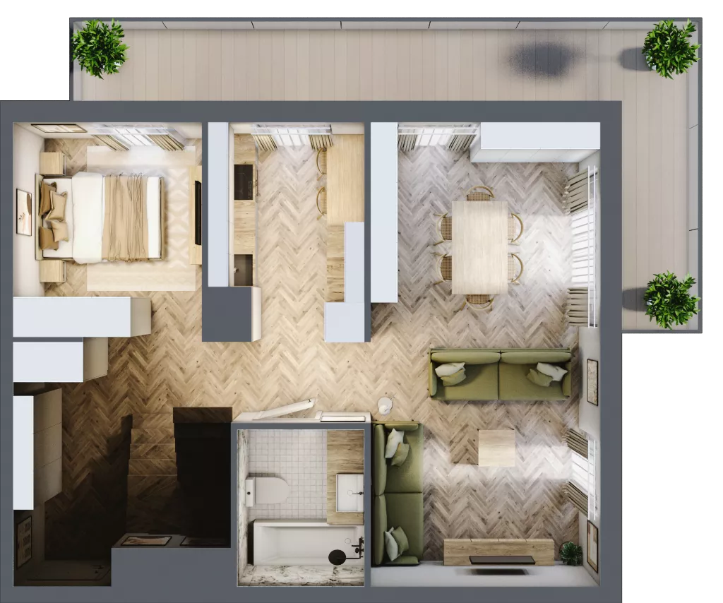 2 pokoje, mieszkanie 93,30 m², piętro 2, oferta nr D/13, Aalto, Gdańsk, Wrzeszcz, ul. Ogrodowa