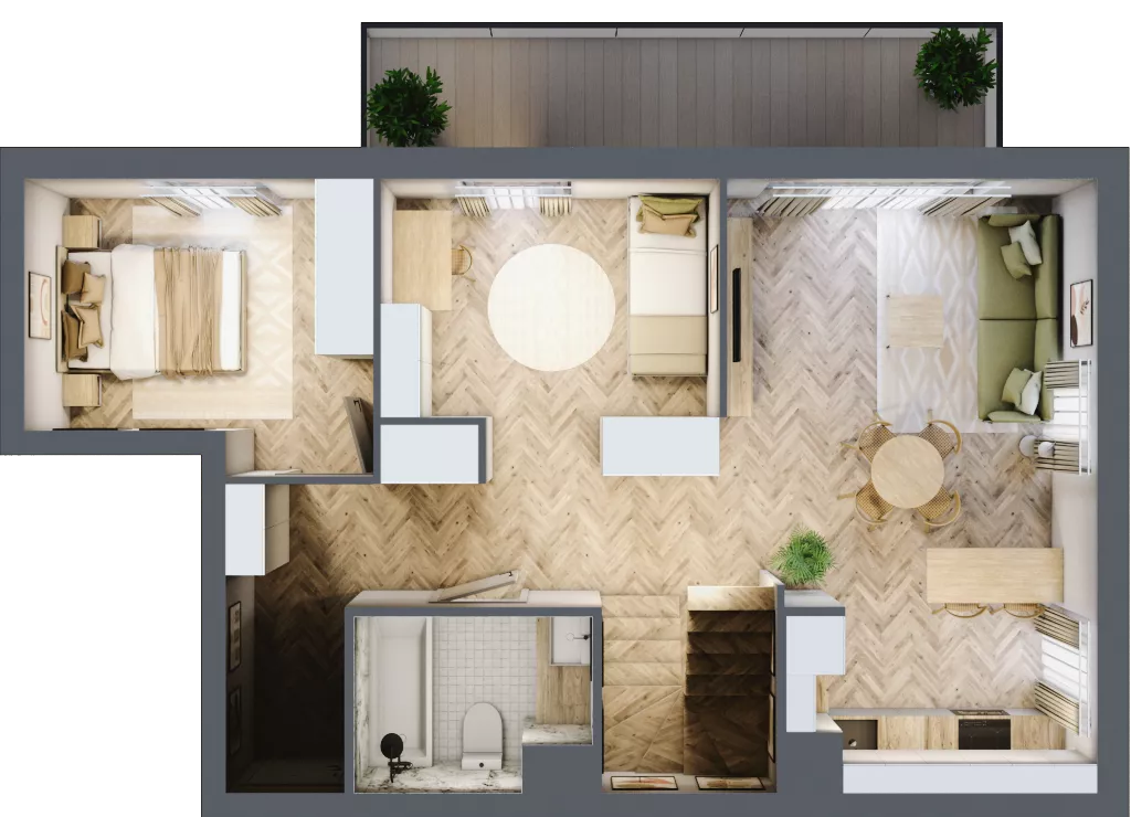3 pokoje, mieszkanie 84,32 m², piętro 2, oferta nr E/11, Aalto, Gdańsk, Wrzeszcz, ul. Ogrodowa
