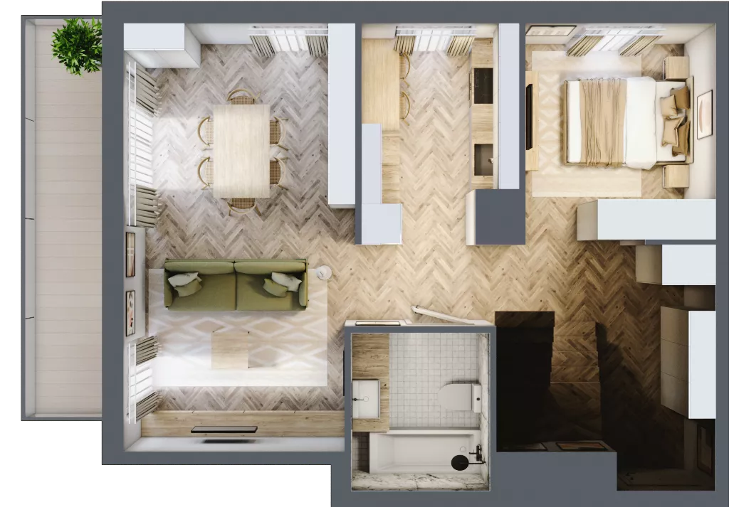 1 pokój, mieszkanie 90,84 m², piętro 2, oferta nr F/11, Aalto, Gdańsk, Wrzeszcz, ul. Ogrodowa