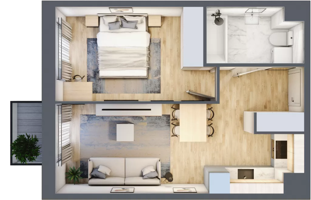 2 pokoje, mieszkanie 37,50 m², piętro 3, oferta nr 30/40, Osiedle Dolina Prądnika, Kraków, Prądnik Biały, ul. Glogera 30 i 30 A