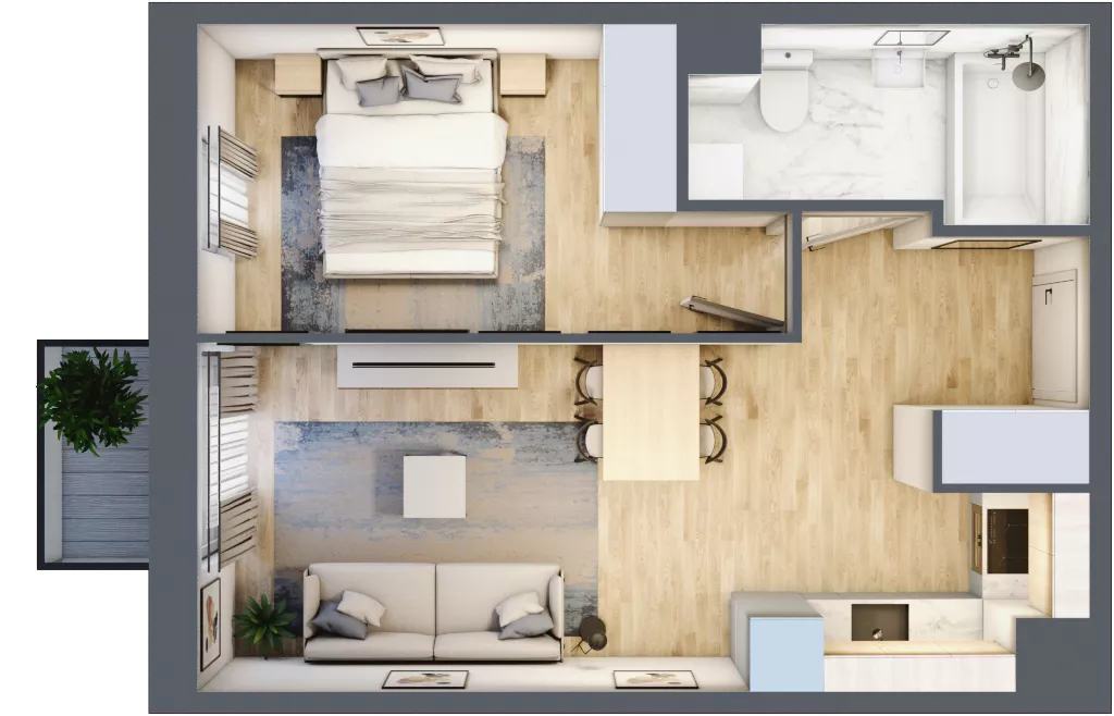 2 pokoje, mieszkanie 37,47 m², piętro 2, oferta nr 30A/33, Osiedle Dolina Prądnika, Kraków, Prądnik Biały, ul. Glogera 30 i 30 A