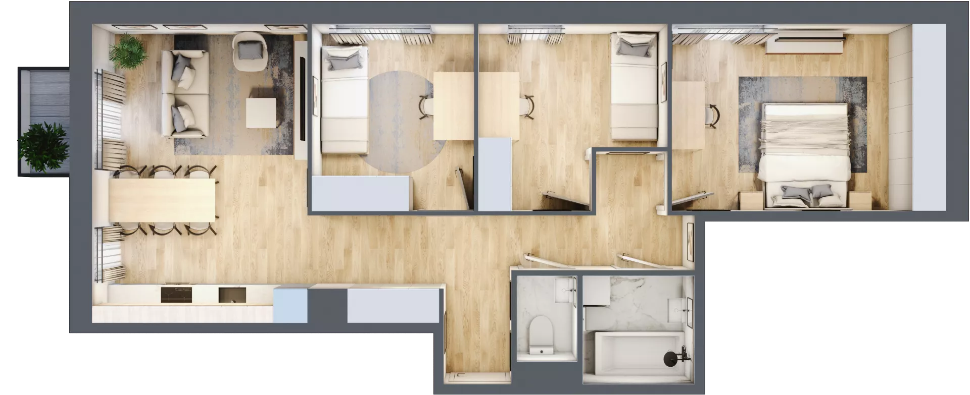 4 pokoje, mieszkanie 73,03 m², piętro 3, oferta nr 30A/48, Osiedle Dolina Prądnika, Kraków, Prądnik Biały, ul. Glogera 30 i 30 A