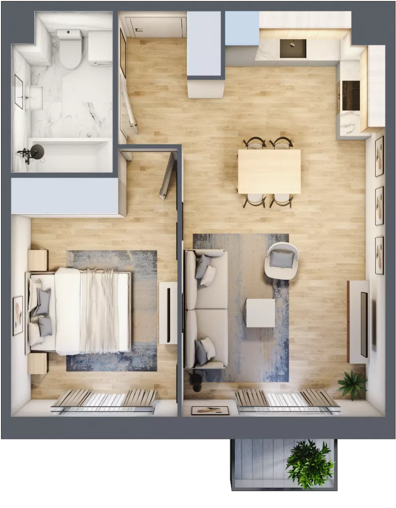 2 pokoje, mieszkanie 45,49 m², piętro 1, oferta nr 30A/56, Osiedle Dolina Prądnika, Kraków, Prądnik Biały, ul. Glogera 30 i 30 A