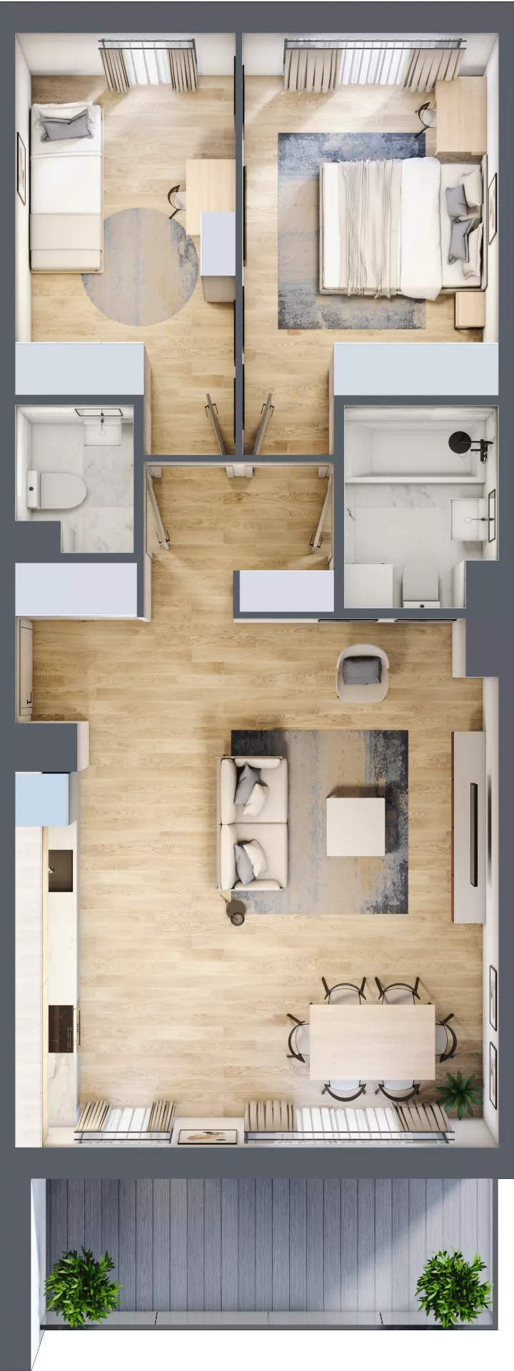 3 pokoje, mieszkanie 66,33 m², piętro 1, oferta nr B3/47, Onelife Powsin, Warszawa, Wilanów, Powsin, ul. Łukasza Drewny