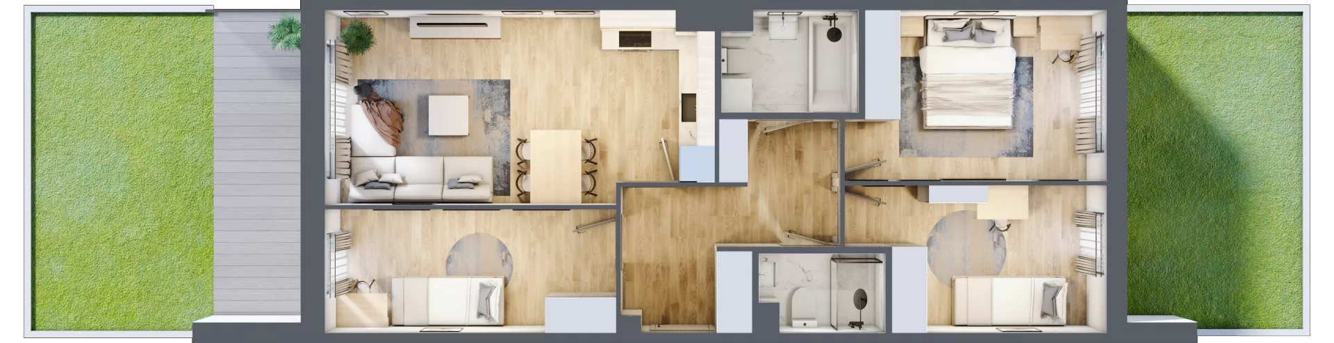4 pokoje, mieszkanie 69,12 m², parter, oferta nr B6/77, Onelife Powsin, Warszawa, Wilanów, Powsin, ul. Łukasza Drewny
