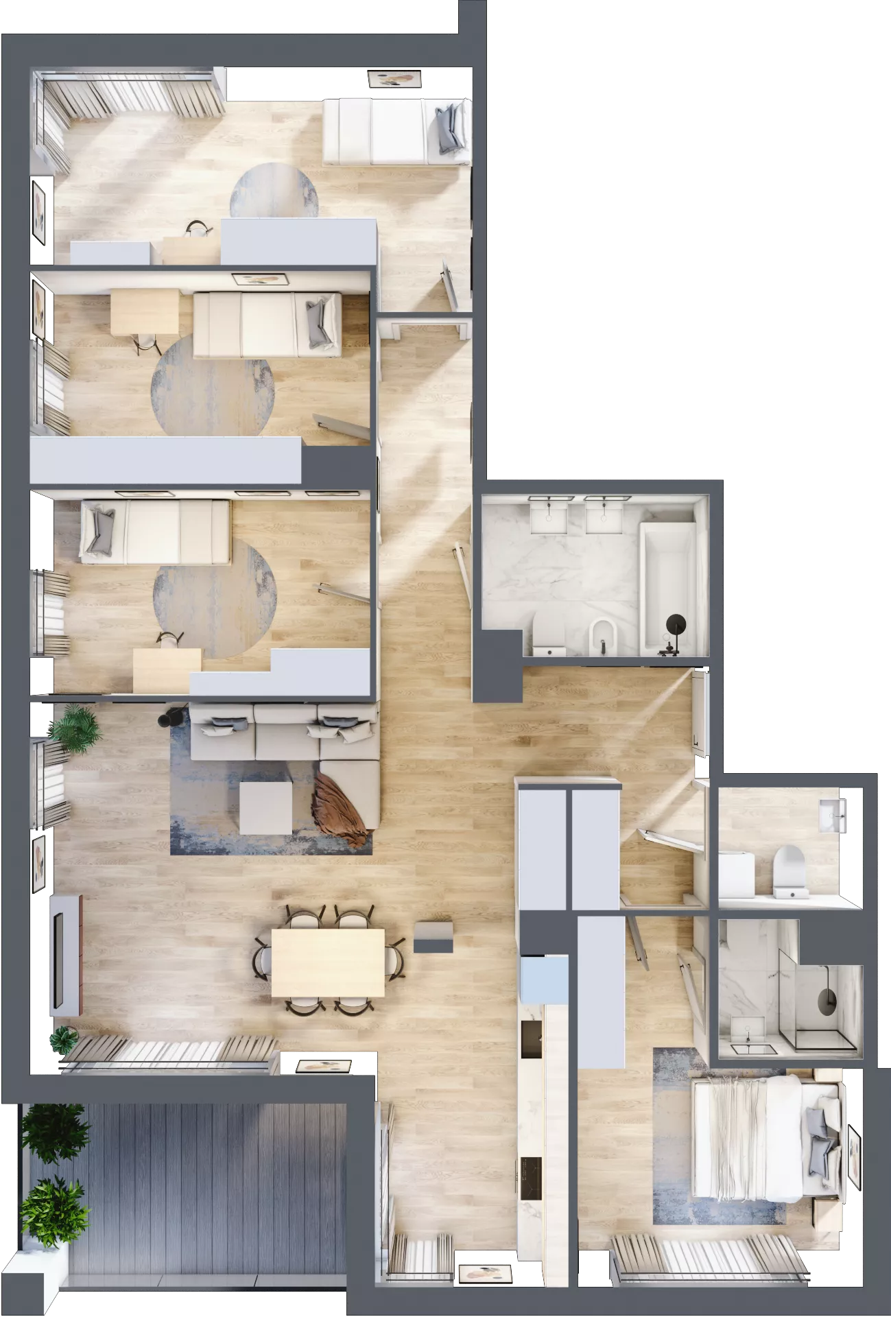 5 pokoi, mieszkanie 110,46 m², piętro 2, oferta nr B6/90, Onelife Powsin, Warszawa, Wilanów, Powsin, ul. Łukasza Drewny