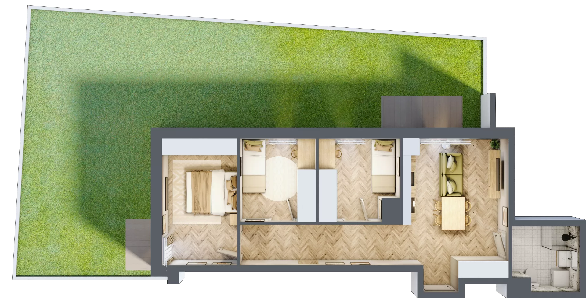 3 pokoje, mieszkanie 60,14 m², parter, oferta nr 24/25, Ogrody Nałkowskiej, Poznań, Ogrody, ul. Nałkowskiej 24, 26