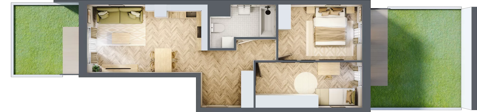 3 pokoje, mieszkanie 54,97 m², parter, oferta nr 24/30, Ogrody Nałkowskiej, Poznań, Ogrody, ul. Nałkowskiej 24, 26