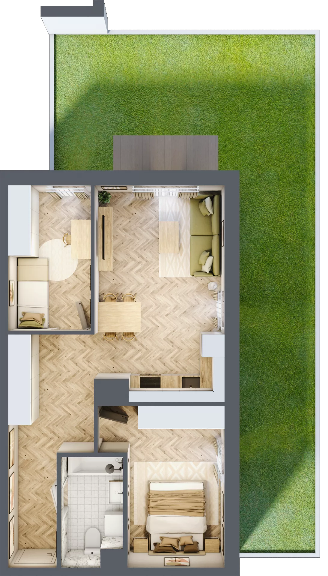 3 pokoje, mieszkanie 55,53 m², parter, oferta nr 24/96, Ogrody Nałkowskiej, Poznań, Ogrody, ul. Nałkowskiej 24, 26