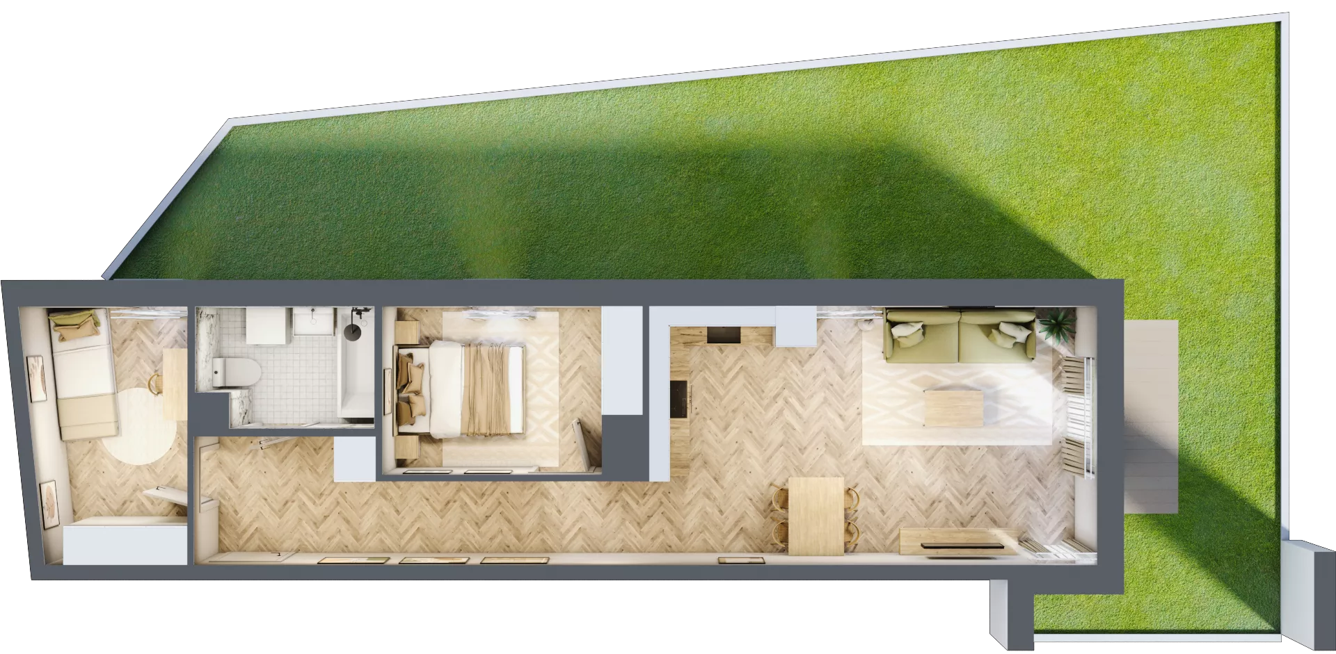 3 pokoje, mieszkanie 56,70 m², parter, oferta nr 24/97, Ogrody Nałkowskiej, Poznań, Ogrody, ul. Nałkowskiej 24, 26