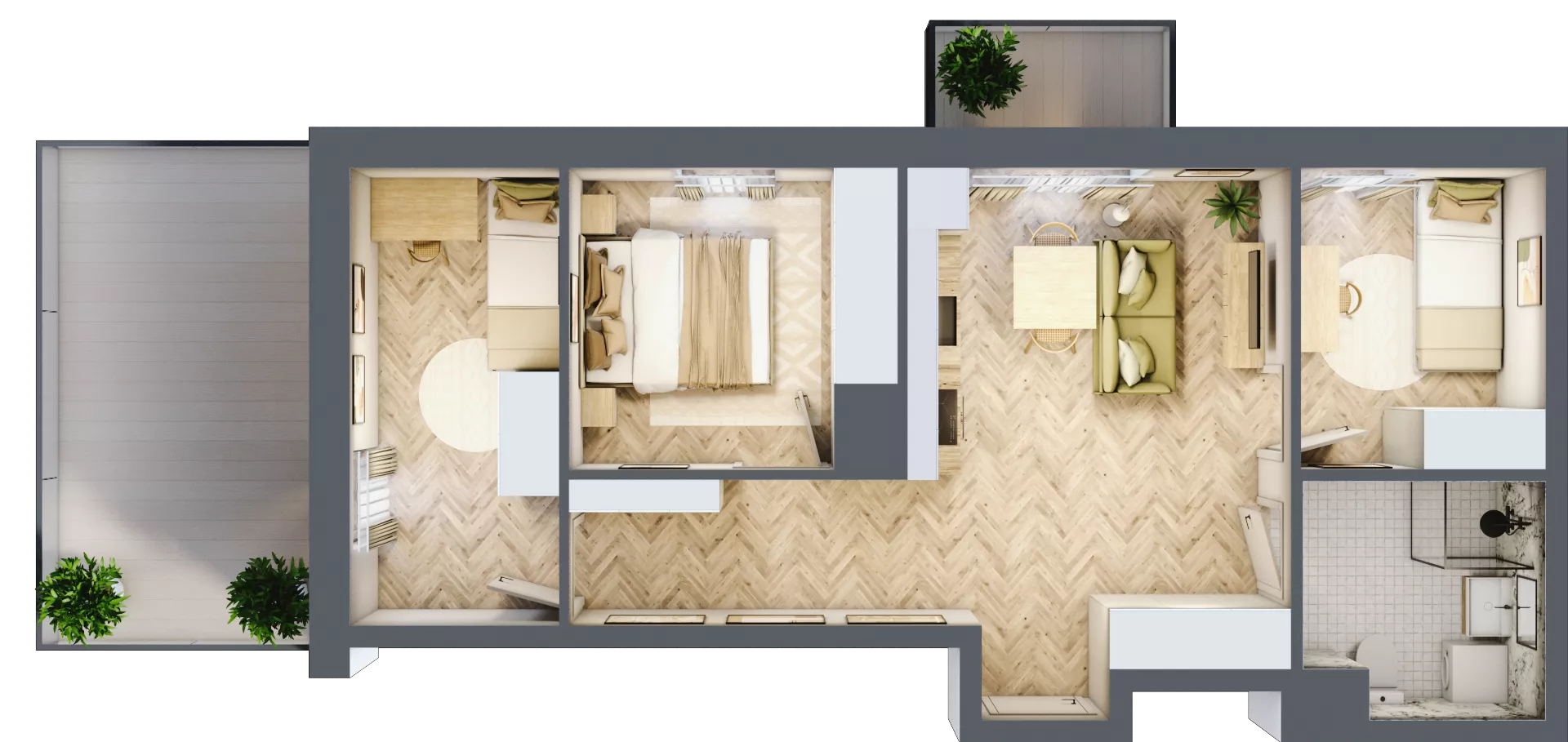 3 pokoje, mieszkanie 54,67 m², piętro 1, oferta nr 24/34, Ogrody Nałkowskiej, Poznań, Ogrody, ul. Nałkowskiej 24, 26