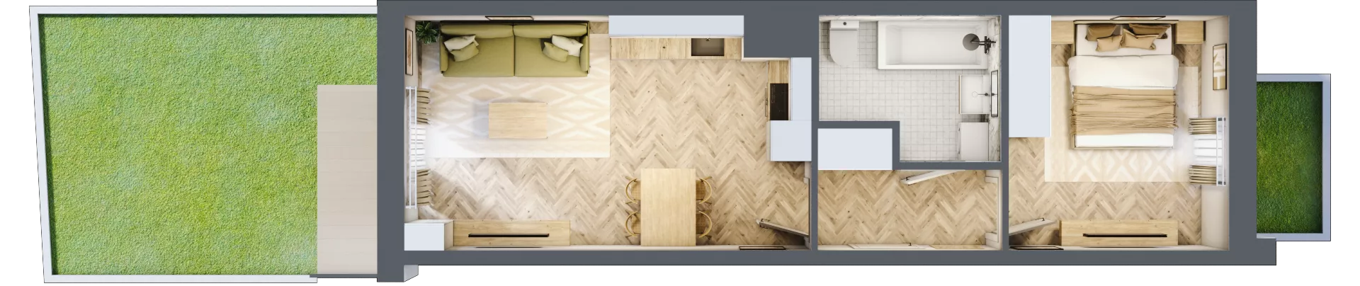 2 pokoje, mieszkanie 40,21 m², parter, oferta nr 26/41, Ogrody Nałkowskiej, Poznań, Ogrody, ul. Nałkowskiej 24, 26