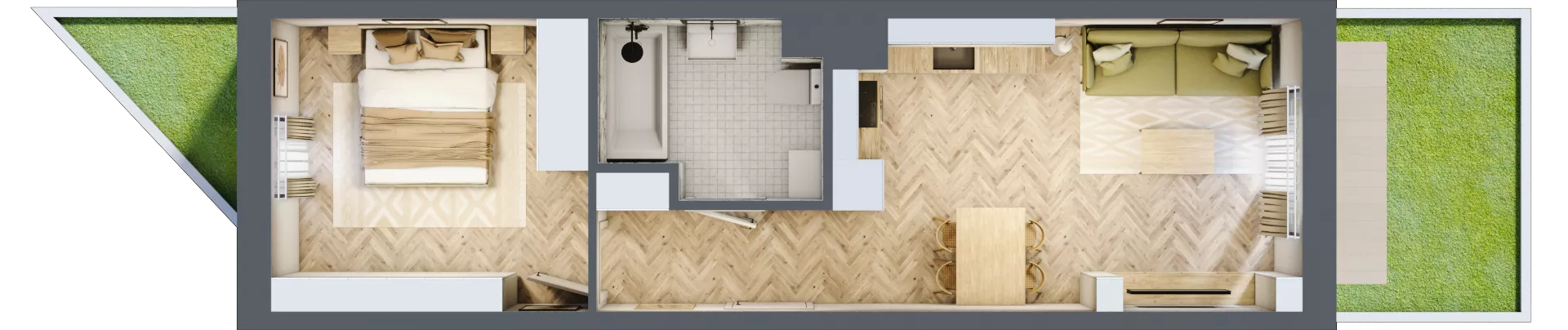2 pokoje, mieszkanie 39,86 m², parter, oferta nr 26/86, Ogrody Nałkowskiej, Poznań, Ogrody, ul. Nałkowskiej 24, 26