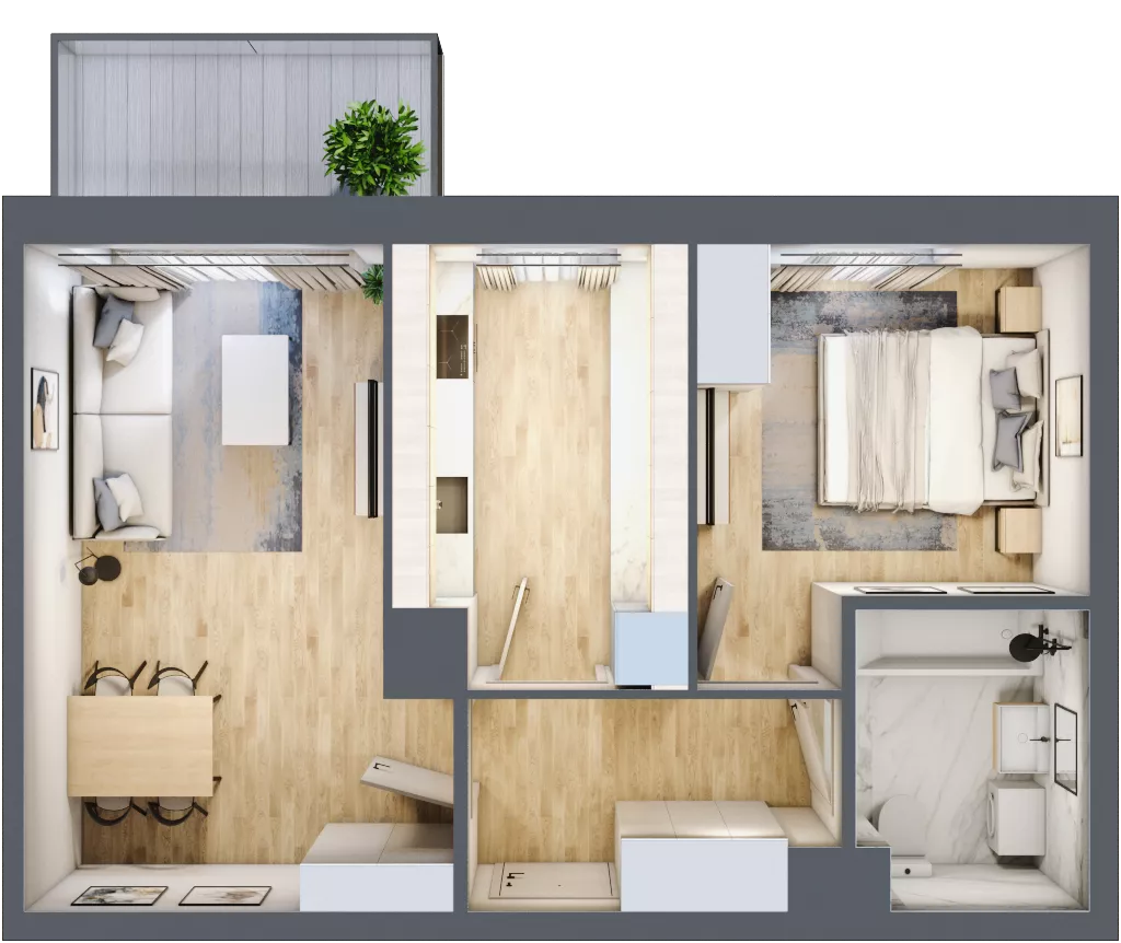 2 pokoje, mieszkanie 45,38 m², piętro 5, oferta nr A/126, Zaspa Wygodnie, Gdańsk, Zaspa, Zaspa-Młyniec, Al. Jana Pawła II