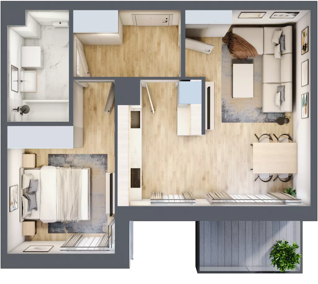 2 pokoje, mieszkanie 43,86 m², piętro 6, oferta nr A/62, Zaspa Wygodnie, Gdańsk, Zaspa, Zaspa-Młyniec, Al. Jana Pawła II