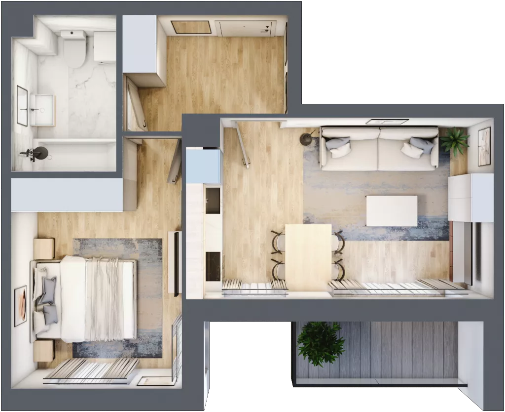 2 pokoje, mieszkanie 39,69 m², piętro 5, oferta nr A/120, Zaspa Wygodnie, Gdańsk, Zaspa, Zaspa-Młyniec, Al. Jana Pawła II