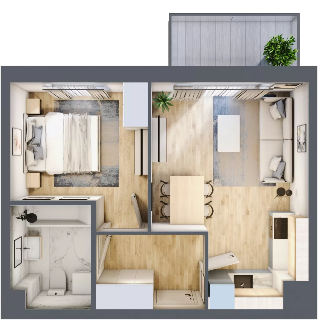 2 pokoje, mieszkanie 37,61 m², piętro 5, oferta nr A/125, Zaspa Wygodnie, Gdańsk, Zaspa, Zaspa-Młyniec, Al. Jana Pawła II