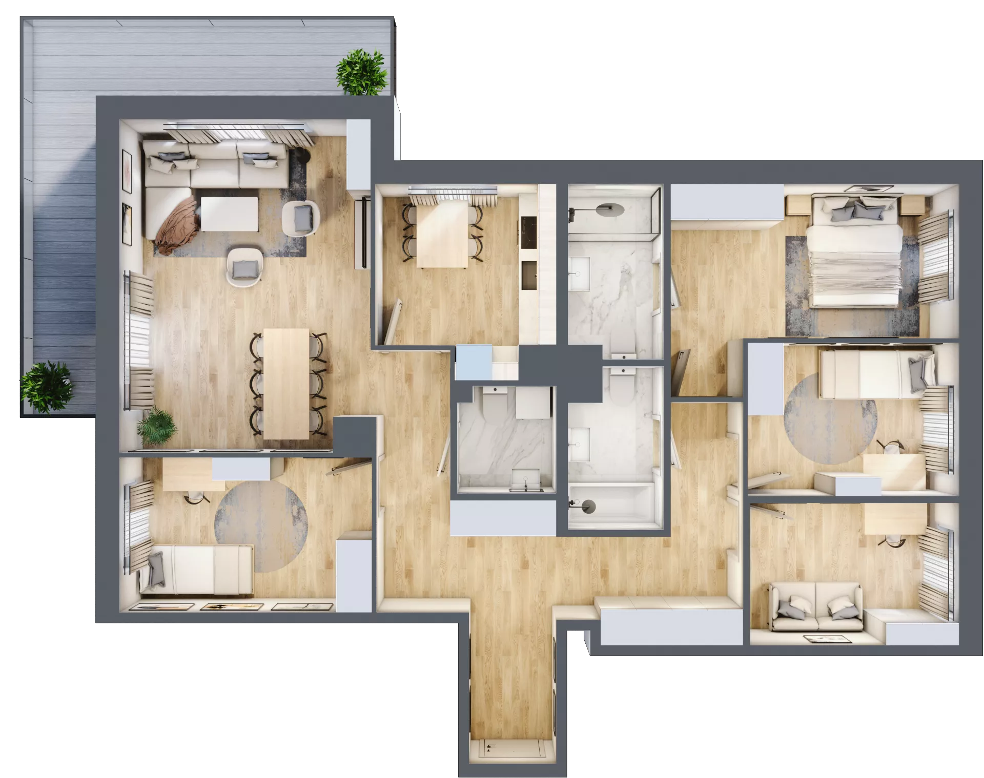 5 pokoi, mieszkanie 108,42 m², piętro 5, oferta nr B/181, Zaspa Wygodnie, Gdańsk, Zaspa, Zaspa-Młyniec, Al. Jana Pawła II