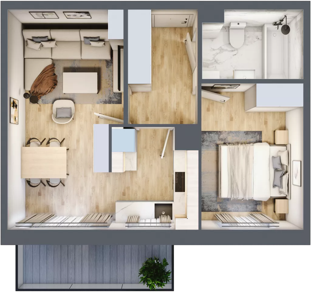 2 pokoje, mieszkanie 41,86 m², piętro 6, oferta nr B/192, Zaspa Wygodnie, Gdańsk, Zaspa, Zaspa-Młyniec, Al. Jana Pawła II