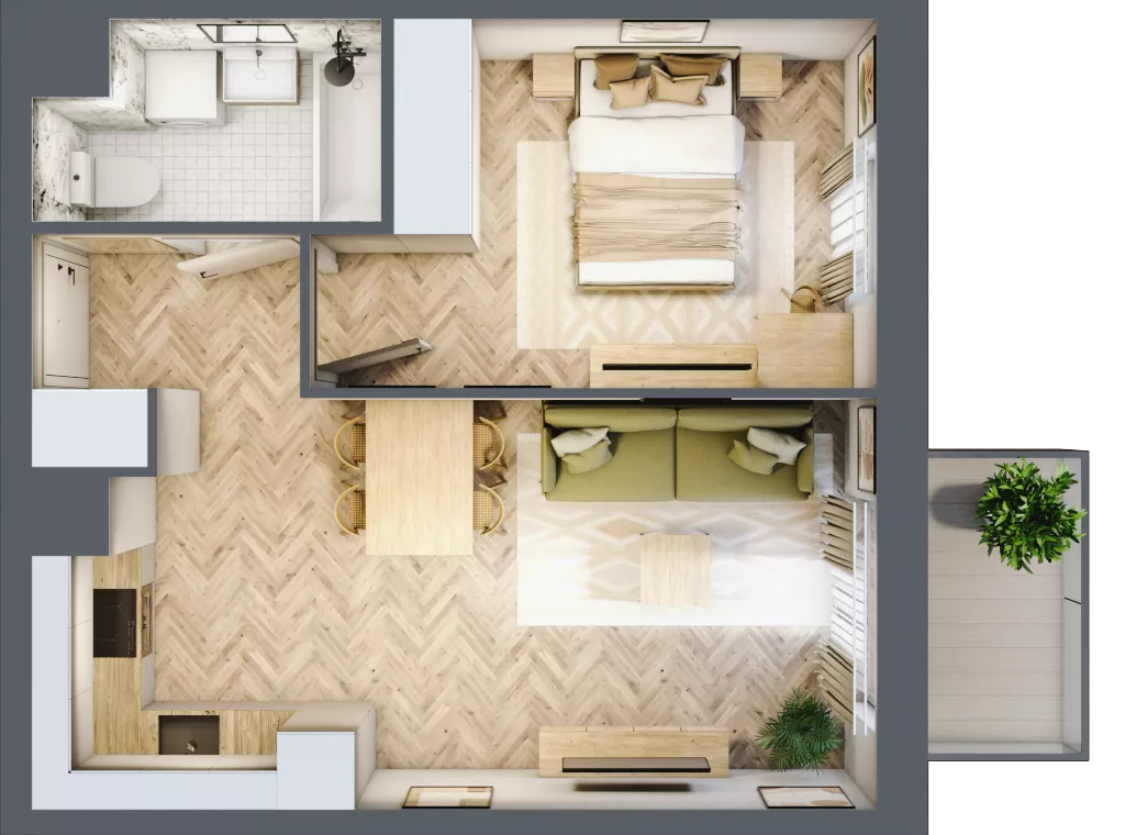 2 pokoje, mieszkanie 38,15 m², piętro 5, oferta nr A/73, Osiedle Kołłątajówka, Kraków, Prądnik Biały, Górka Narodowa, ul. Kuźnicy Kołłątajowskiej