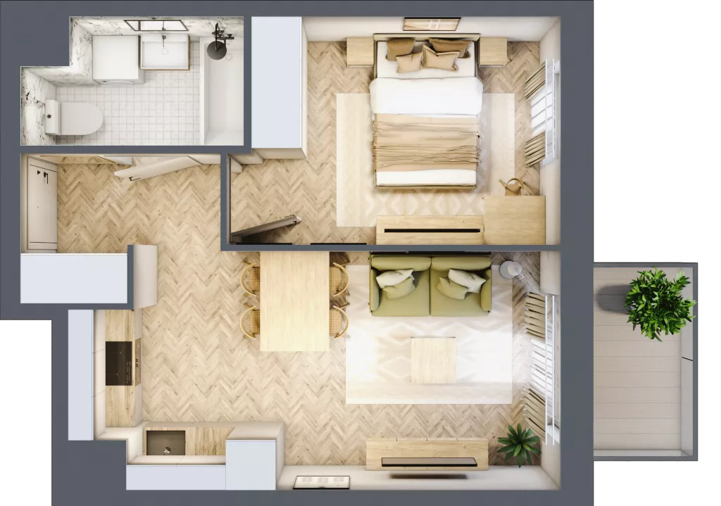 2 pokoje, mieszkanie 34,32 m², piętro 5, oferta nr A/70, Osiedle Kołłątajówka, Kraków, Prądnik Biały, Górka Narodowa, ul. Kuźnicy Kołłątajowskiej