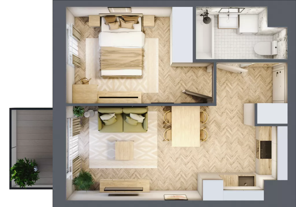 2 pokoje, mieszkanie 35,63 m², piętro 5, oferta nr A/67, Osiedle Kołłątajówka, Kraków, Prądnik Biały, Górka Narodowa, ul. Kuźnicy Kołłątajowskiej