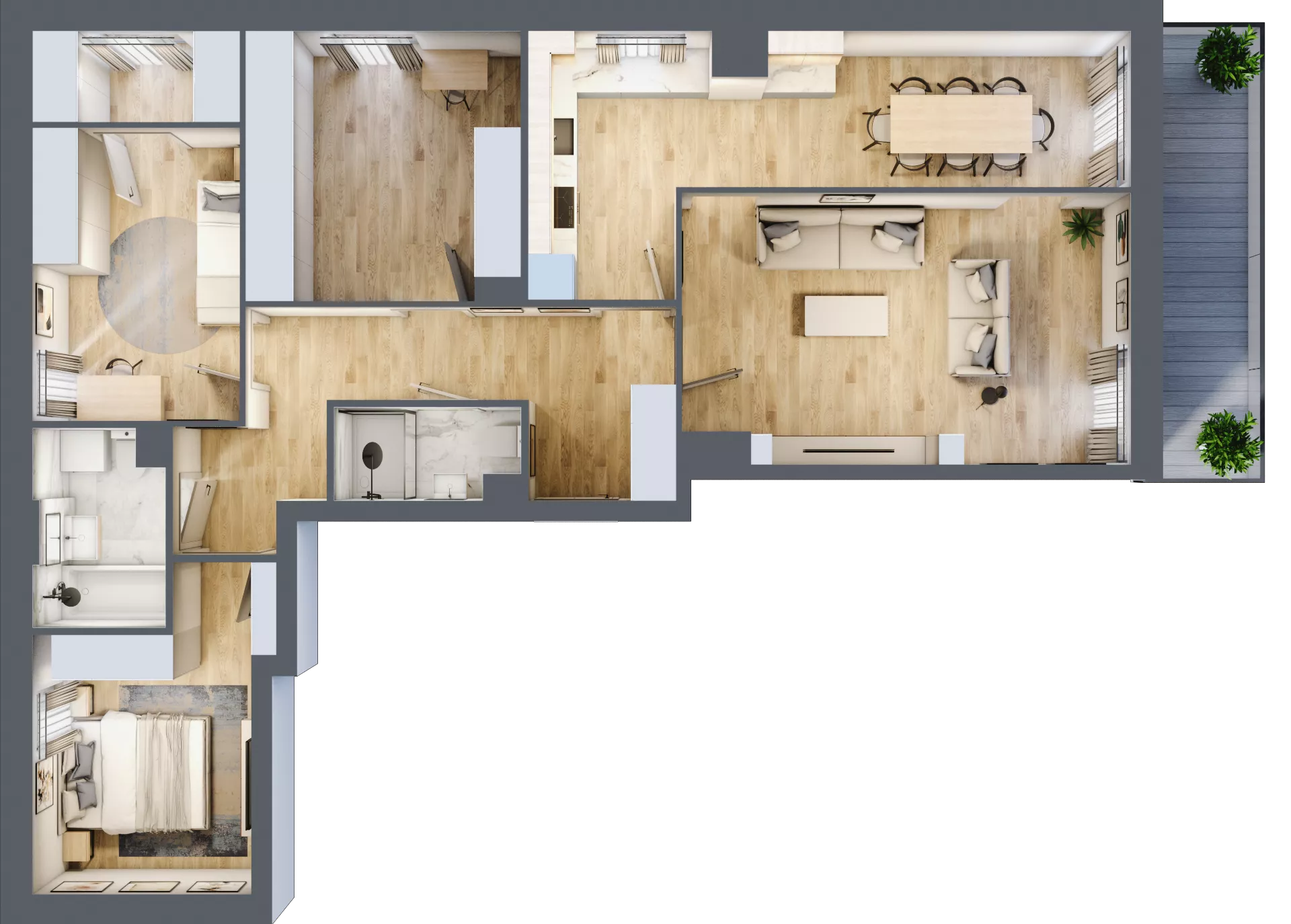 3 pokoje, mieszkanie 96,66 m², piętro 1, oferta nr 1/30, Osiedle Motiff, Warszawa, Ursus, Skorosze, ul. Tomcia Palucha 33