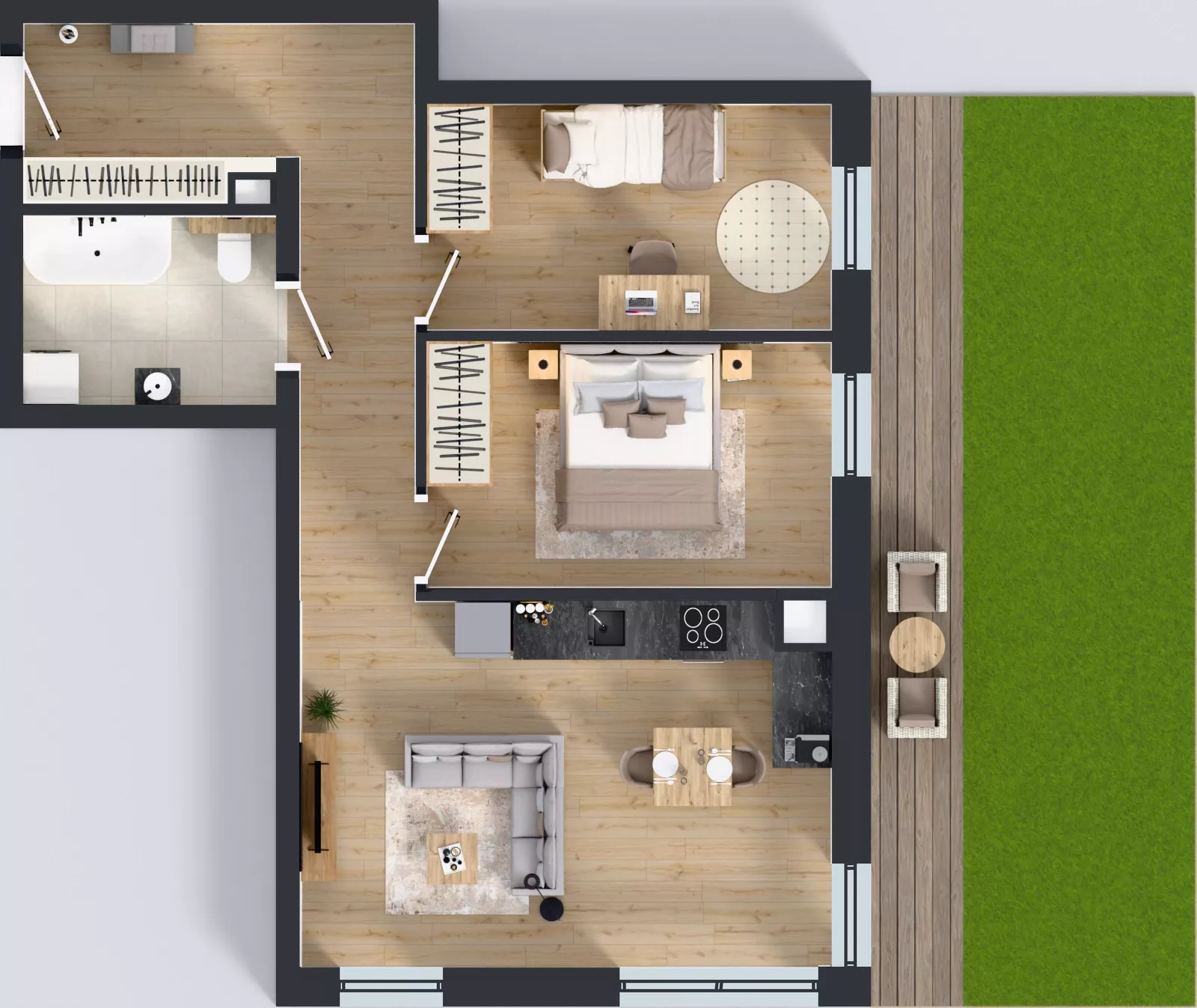 3 pokoje, mieszkanie 63,84 m², parter, oferta nr 2, Badurskiego 7, Kraków, Podgórze Duchackie, Piaski Wielkie, ul. Badurskiego 7