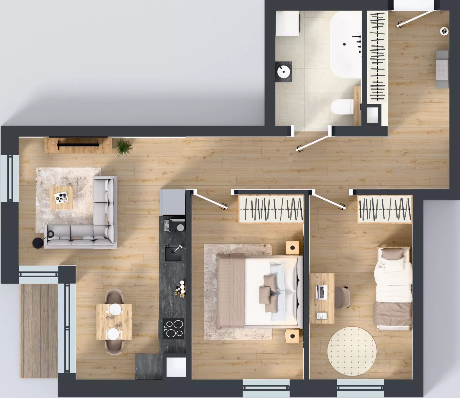 3 pokoje, mieszkanie 60,20 m², piętro 1, oferta nr 8, Badurskiego 7, Kraków, Podgórze Duchackie, Piaski Wielkie, ul. Badurskiego 7