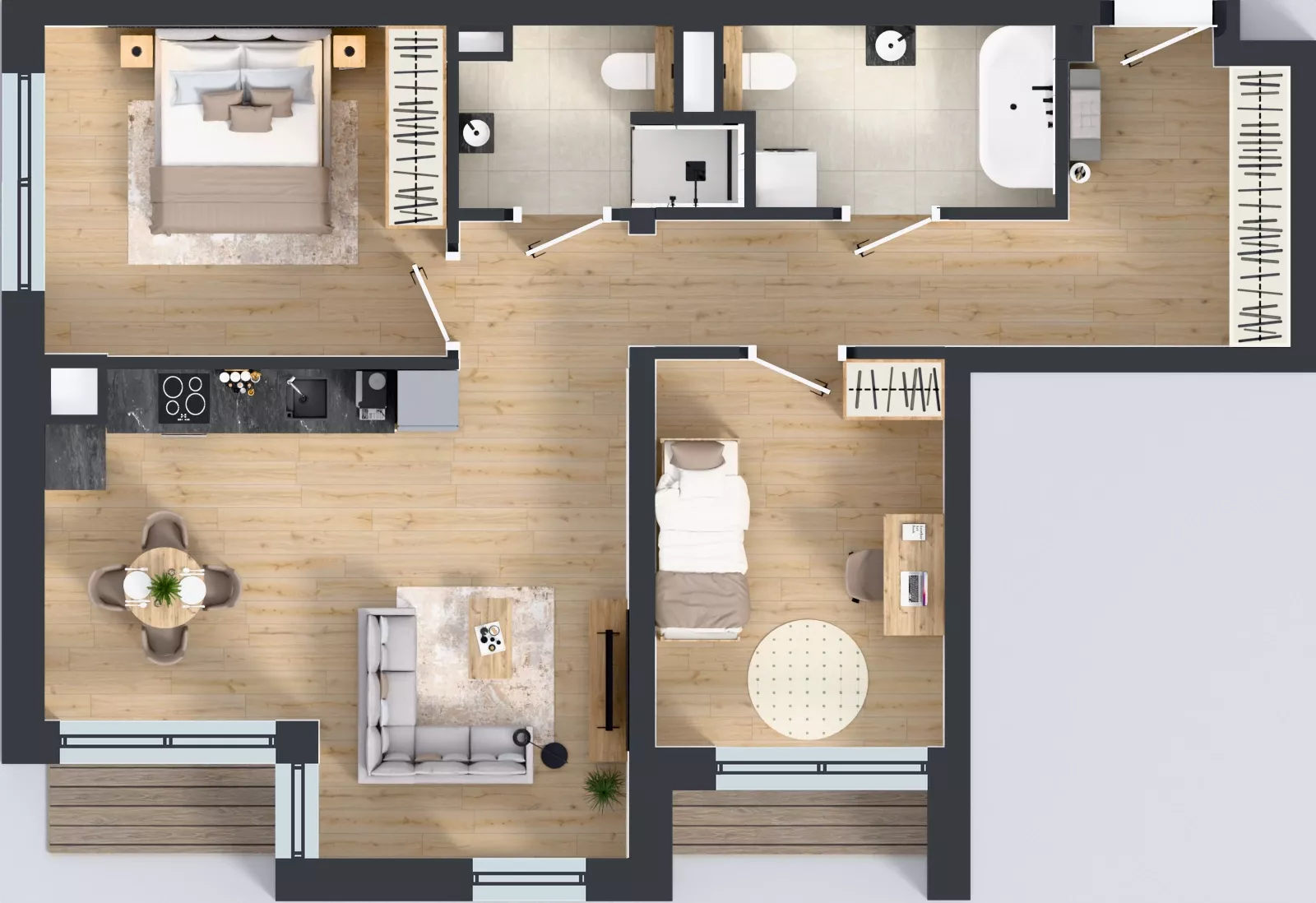 3 pokoje, mieszkanie 71,62 m², piętro 3, oferta nr 23, Badurskiego 7, Kraków, Podgórze Duchackie, Piaski Wielkie, ul. Badurskiego 7