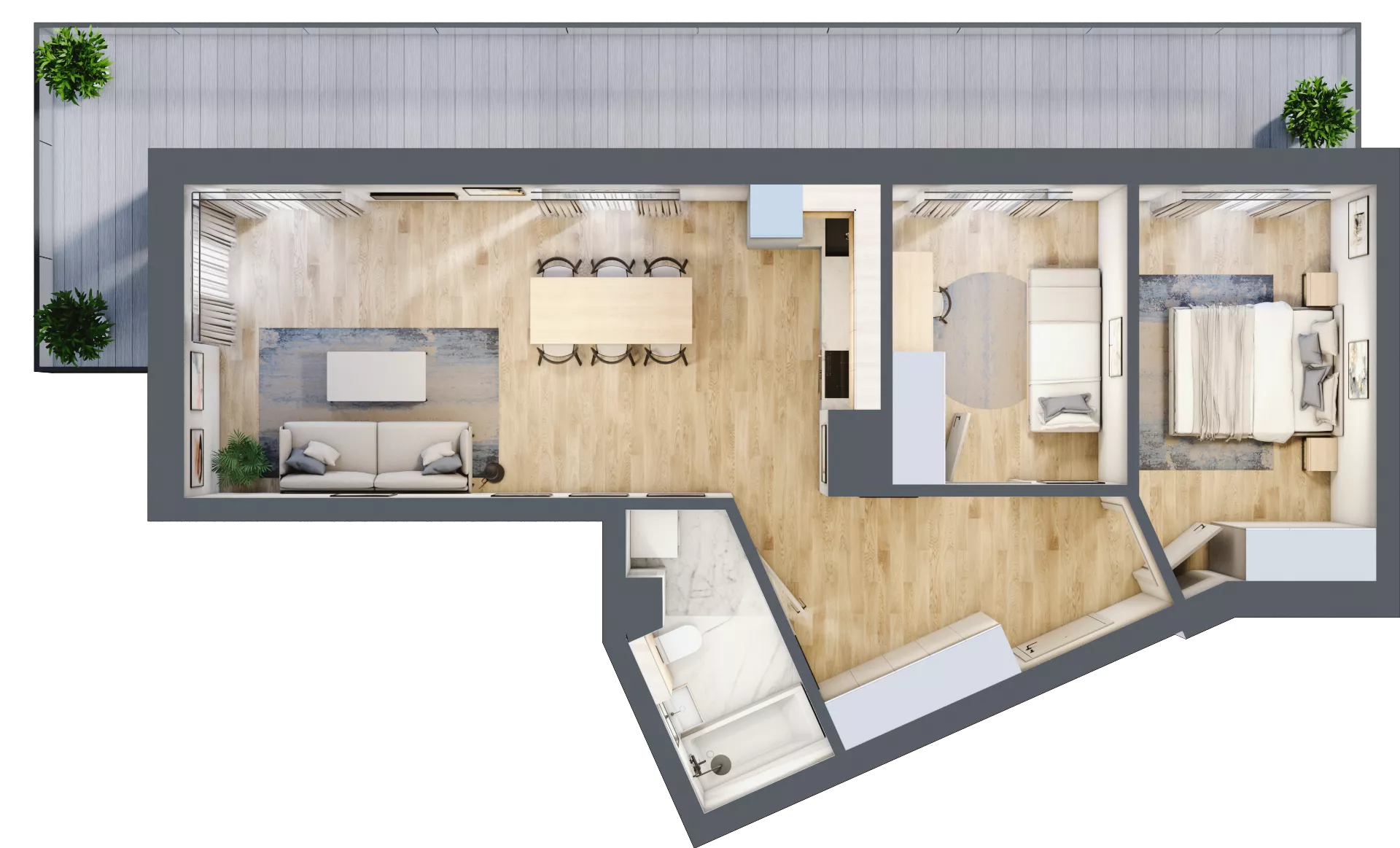 3 pokoje, mieszkanie 63,33 m², piętro 4, oferta nr A38, Kapelanka – Pychowicka - Budynek AB, Kraków, Dębniki, Zakrzówek, ul. Pychowicka 3 / 3A