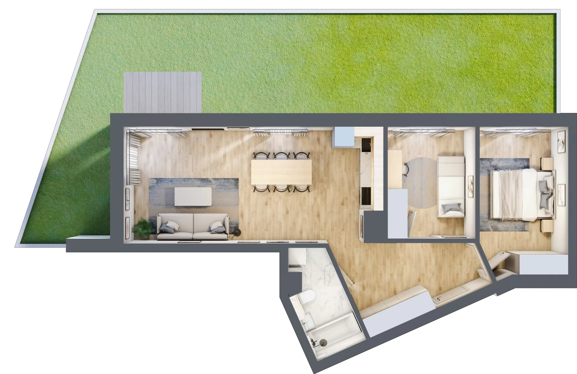 3 pokoje, mieszkanie 63,31 m², parter, oferta nr A6, Kapelanka – Pychowicka - Budynek AB, Kraków, Dębniki, Zakrzówek, ul. Pychowicka 3 / 3A