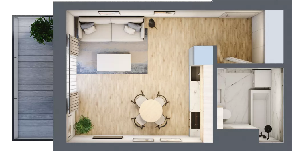 1 pokój, mieszkanie 27,93 m², piętro 6, oferta nr B91, Kapelanka – Pychowicka - Budynek AB, Kraków, Dębniki, Zakrzówek, ul. Pychowicka 3 / 3A