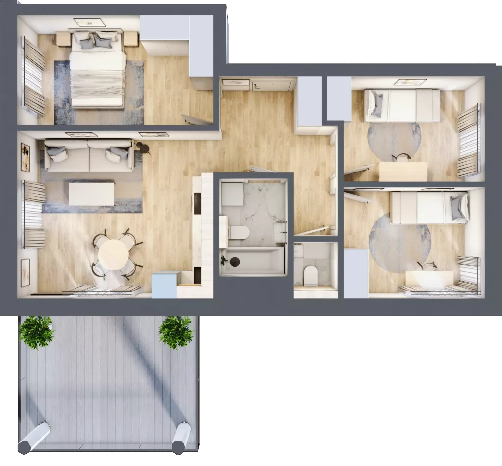 4 pokoje, mieszkanie 64,34 m², piętro 5, oferta nr B79, Kapelanka – Pychowicka - Budynek AB, Kraków, Dębniki, Zakrzówek, ul. Pychowicka 3 / 3A