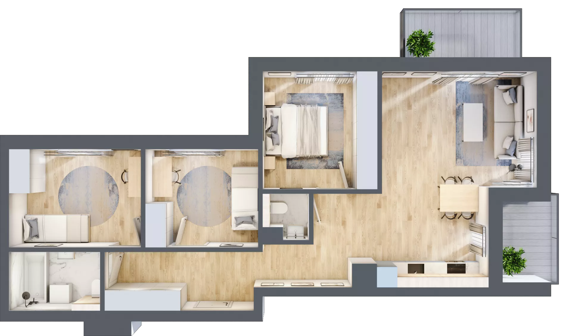 4 pokoje, mieszkanie 78,62 m², piętro 1, oferta nr B52, Kapelanka – Pychowicka - Budynek AB, Kraków, Dębniki, Zakrzówek, ul. Pychowicka 3 / 3A