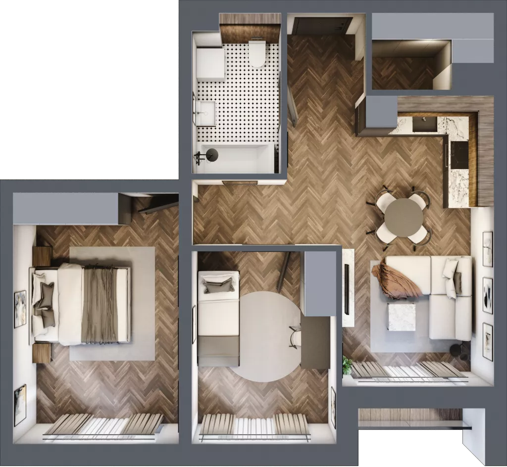 3 pokoje, mieszkanie 56,82 m², piętro 1, oferta nr 10, Badurskiego 7, Kraków, Podgórze Duchackie, Piaski Wielkie, ul. Badurskiego 7