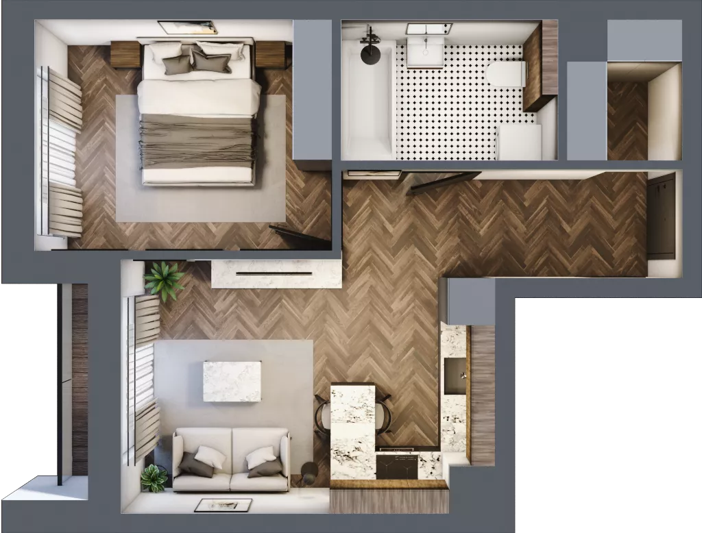 2 pokoje, mieszkanie 38,70 m², piętro 1, oferta nr 9, Badurskiego 7, Kraków, Podgórze Duchackie, Piaski Wielkie, ul. Badurskiego 7